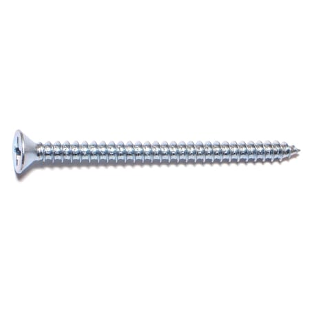 Midwest Fastener Sheet Metal Screw, #12 x 3 in, Zinc Plated Steel Flat Head Phillips Drive, 100 PK 03037